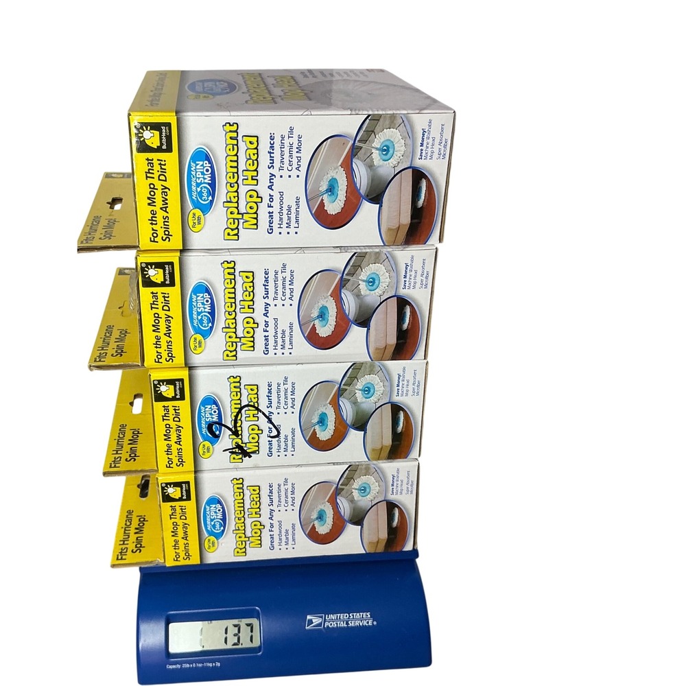 Hurricane 360‎ Spin Mop Replacement Heads Lot of 4 Microfiber New BulbHead